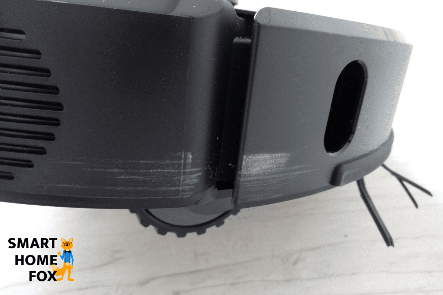 Minor scratches and dust residue on the Roborock S6 MaxV.